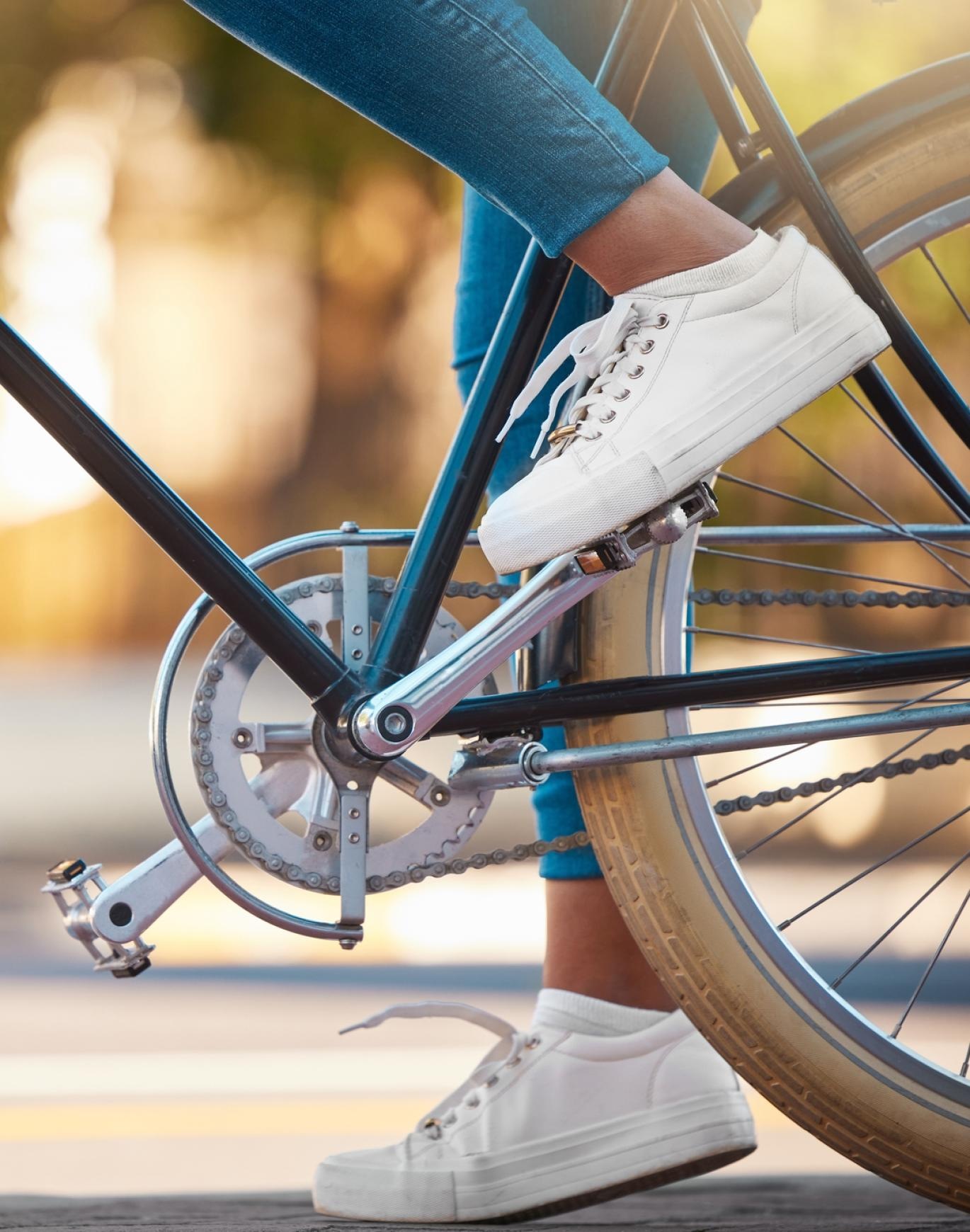 a person riding a bicycle
