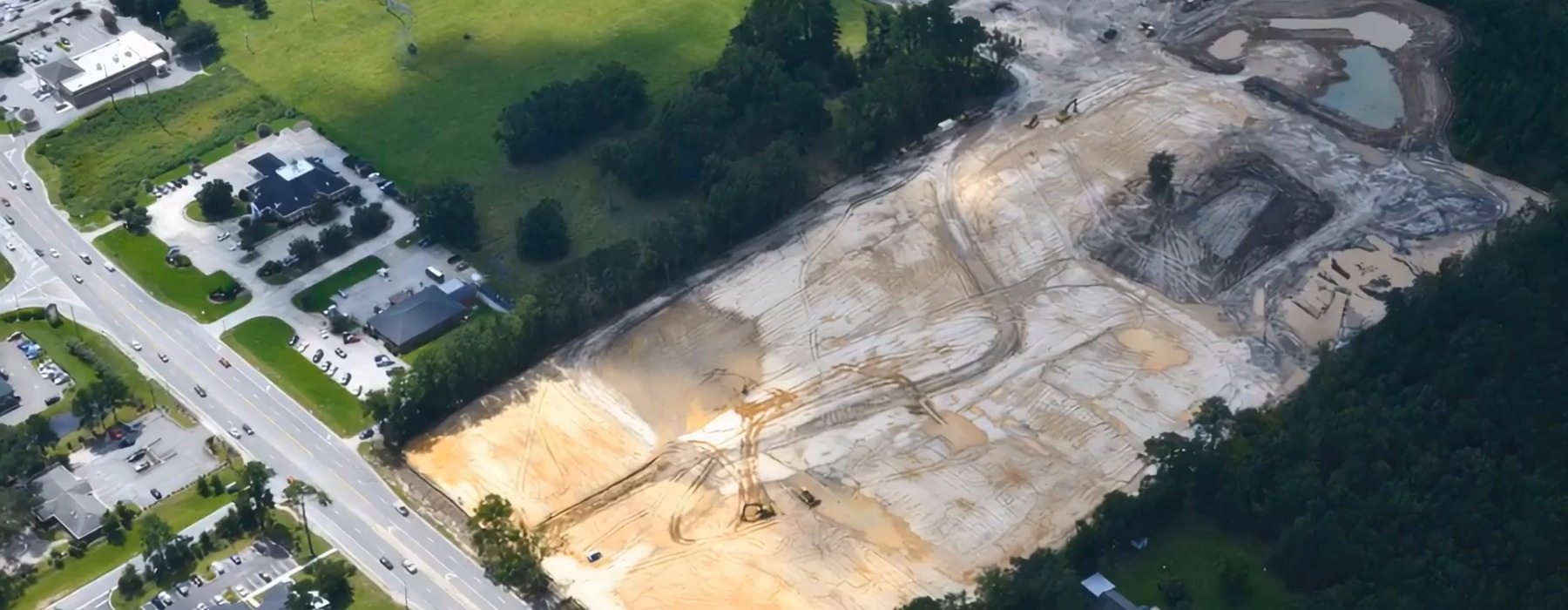 aerial view of property construction 