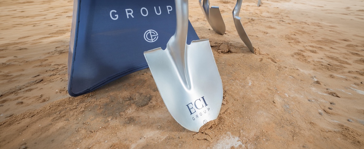 a shovel in the ground